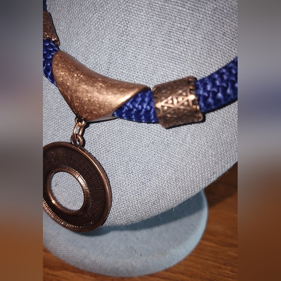 BOHO CHIC EUC WOMEN'S CORD AND CIRCLE LIFE CHARM NECKLACE - Picture 4 of 6